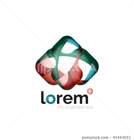 Geometric abstract business icon template, smooth shape 45443031