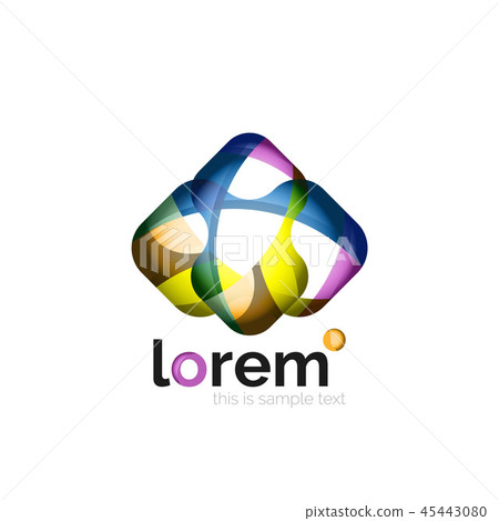 Geometric abstract business icon template, smooth shape 45443080