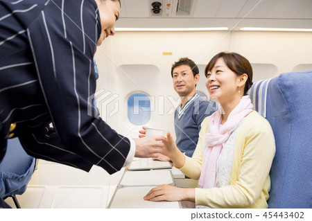 飛機飛行旅行夫婦加州水 45443402