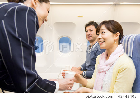 飛機飛行旅行夫婦加州水 45443403