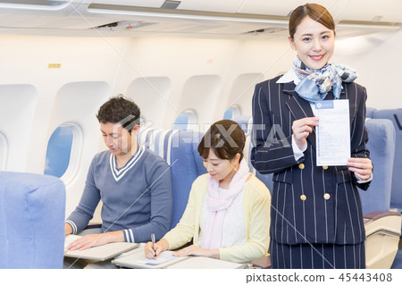 飛機飛行旅行夫婦夫婦入境卡海關申請表CA 45443408