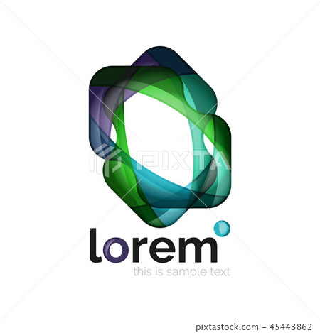 Geometric abstract business icon template, smooth shape 45443862