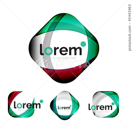 Set of geometric shape convergence logo design templates Set of geometric shape convergence logo design templates 45443963