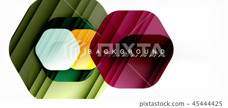 Glossy color hexagons modern composition background, shiny glass design 45444425