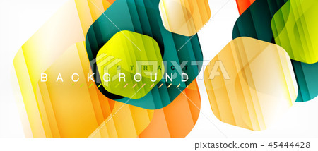 Glossy color hexagons modern composition background, shiny glass design 45444428
