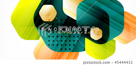 Glossy color hexagons modern composition background, shiny glass design 45444431