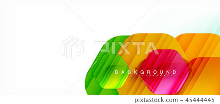 Glossy color hexagons modern composition background, shiny glass design 45444445