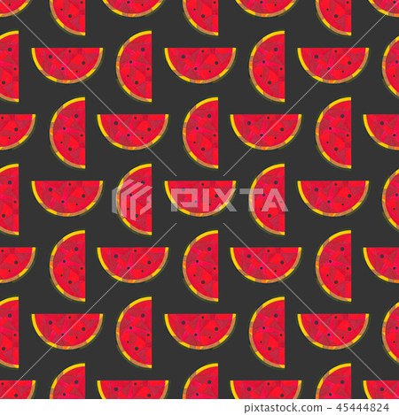 Watercolor watermelon seamless pattern. Hand painted abstract geometric background for surface Watercolor watermelon seamless pattern. Hand painted abstract geometric background for surface 45444824