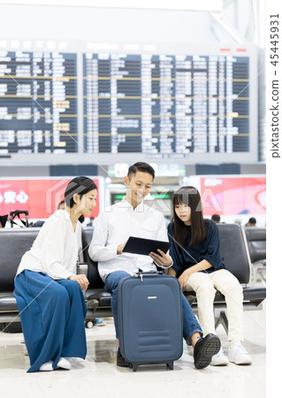 Airport Family Travel Canceled Waiting Area Space Killed Airport Family Travel Canceled Waiting Area Space Killed 45445931