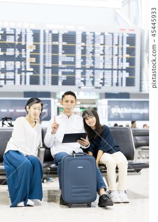 Airport Family Travel Canceled Waiting Area Space Killed Airport Family Travel Canceled Waiting Area Space Killed 45445933