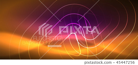 Color shiny neon lights background with abstract lines 45447256