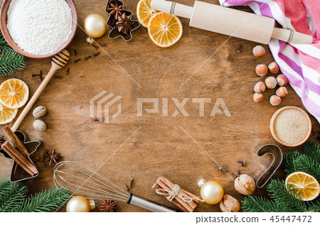 Spices for Christmas gingerbread or mulled wine. 45447472