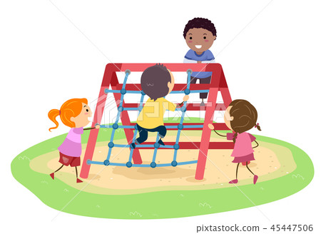 Stickman Kids Rope Climber Playground Illustration 45447506