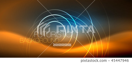 Neon glowing circles background 45447946