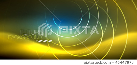 Neon glowing circles background 45447973