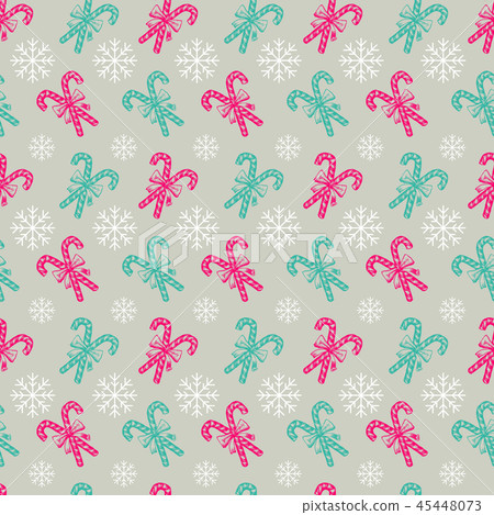 Xmas Sweets Seamless Pattern for Holiday Scrapbooking or Gift Wrapping Papers. Xmas Texture with Xmas Sweets Seamless Pattern for Holiday Scrapbooking or Gift Wrapping Papers. Xmas Texture with 45448073