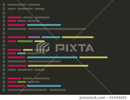 Code on screen vector illustration, flat cartoon coding or programming script text on monitor Code on screen vector illustration, flat cartoon coding or programming script text on monitor 45448085