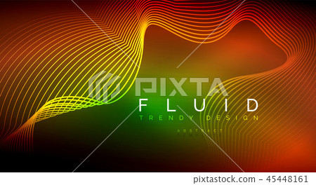 Digital flowing wave particles abstract background 45448161