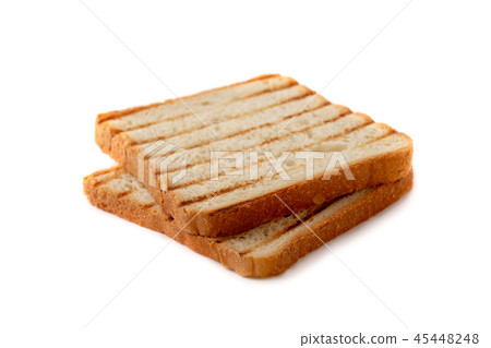 Slices of toast bread grilled with a golden crust 45448248