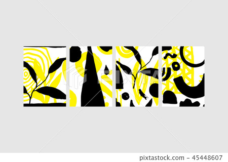 Set of creative universal floral elements. Hand Drawn textures Set of creative universal floral elements. Hand Drawn textures 45448607