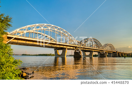 The Darnytsia bridges across the Dnieper in Kiev, Ukraine 45448870