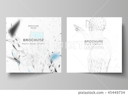 Minimal vector illustration of editable layout of two square format covers design templates for Minimal vector illustration of editable layout of two square format covers design templates for 45449734