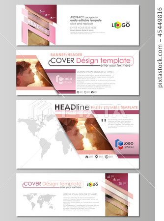 Social media and email headers set, modern banners. Business templates. Abstract design template 45449816