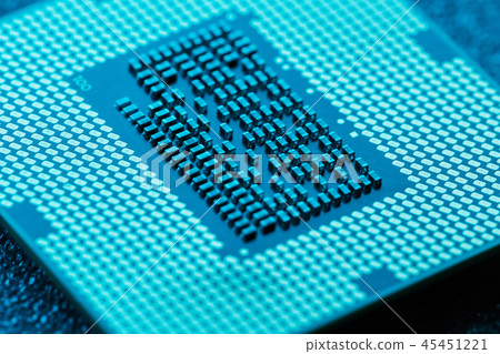 Close-up of CPU Chip Processor. Selective Focus 45451221