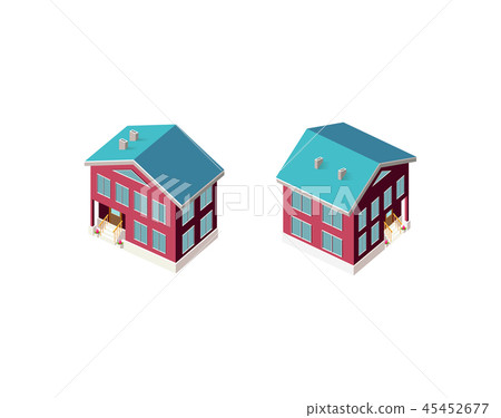 Isometric set country house - Stock Illustration [45452677] - PIXTA