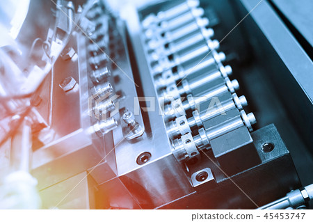 engine of machine with bolts and coils 45453747