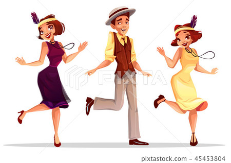 Jazz dancers man and women illustration 45453804