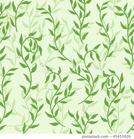 Liana spreads green leaves creeper seamless pattern background vector Liana spreads green leaves creeper seamless pattern background vector 45453926