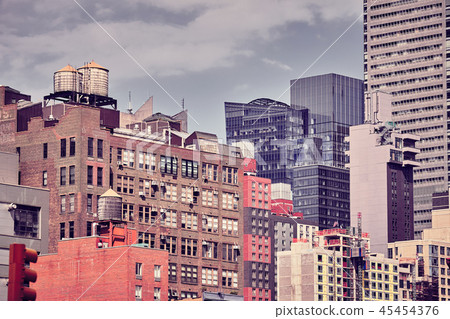 Color toned New York City skyline, USA. Color toned New York City skyline, USA. 45454376