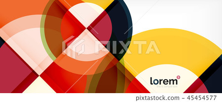 Modern geometric circles abstract background, colorful round shapes with shadow effects 45454577