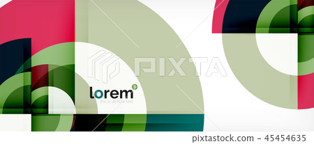 Modern geometric circles abstract background, colorful round shapes with shadow effects 45454635