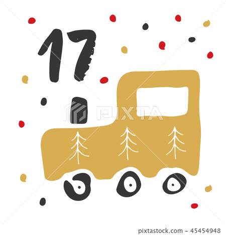 Christmas advent calendar. Holidays cards Vector 45454948