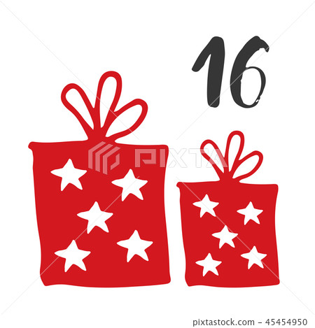 Christmas advent calendar. Holidays cards Vector 45454950