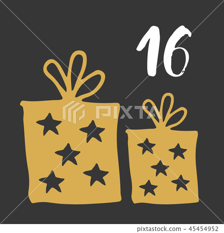 Christmas advent calendar. Holidays cards Vector 45454952