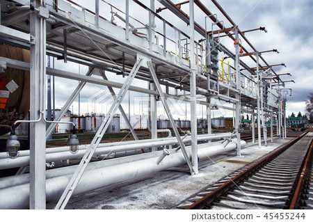 steel structure at the railroad at the tank farm steel structure at the railroad at the tank farm 45455244