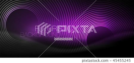Dark abstract background with glowing neon circles 45455245