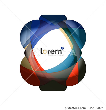 Abstract geometric design logo made of flowing elements Abstract geometric design logo made of flowing elements 45455874