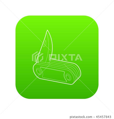 Penknife icon green vector 45457843