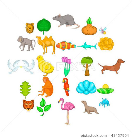 Lifelong icons set, cartoon style Lifelong icons set, cartoon style 45457904