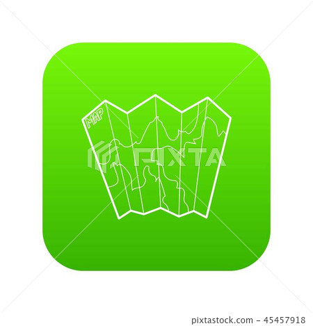 Paper map icon green vector Paper map icon green vector 45457918