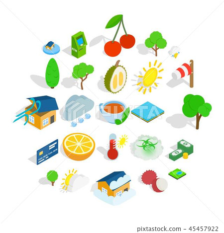 Life asserting icons set, isometric style Life asserting icons set, isometric style 45457922