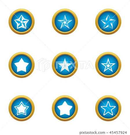 Asterisk icons set, flat style Asterisk icons set, flat style 45457924