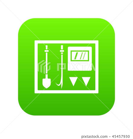 Fire shield icon digital green Fire shield icon digital green 45457930