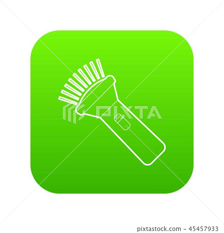 Burning flashlight icon green vector Burning flashlight icon green vector 45457933
