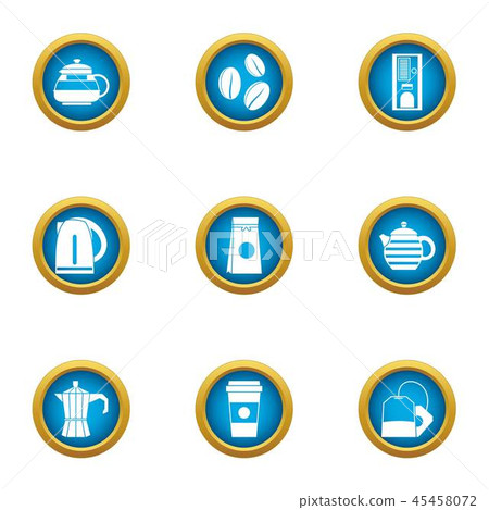 Transferring tea icons set, flat style 45458072