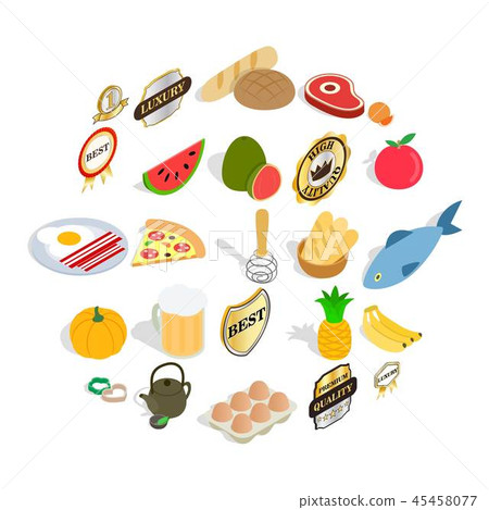 Vitamine icons set, isometric style Vitamine icons set, isometric style 45458077